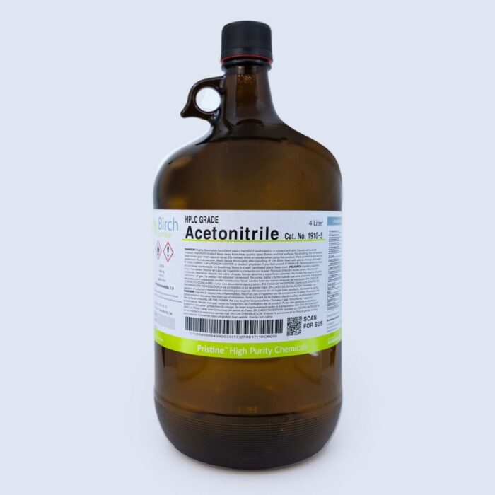 Birch Biotech PRISTINE Acetonitrile, HPLC Grade, 4 Liter (4/Case)
