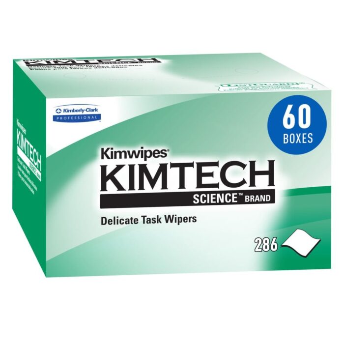 Kimberly-Clark Professional® Kimwipes® Kimtech Science™ Delicate Task Wipes, 1-Ply, 8.2" x 4.39", White, Pop-Up Box (286/Pack)