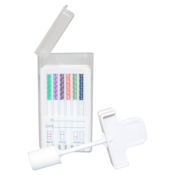W.H.P.M. Oral Cube™ Saliva Multi-Drug Test, 12-Panel: AMP50, BAR300, BUP10, BZO50, COC20, mAMP50, MTD, OPI40, OXY50, PCP10, THC12 + Alcohol (> 0.02% BAC), Forensic Use Only