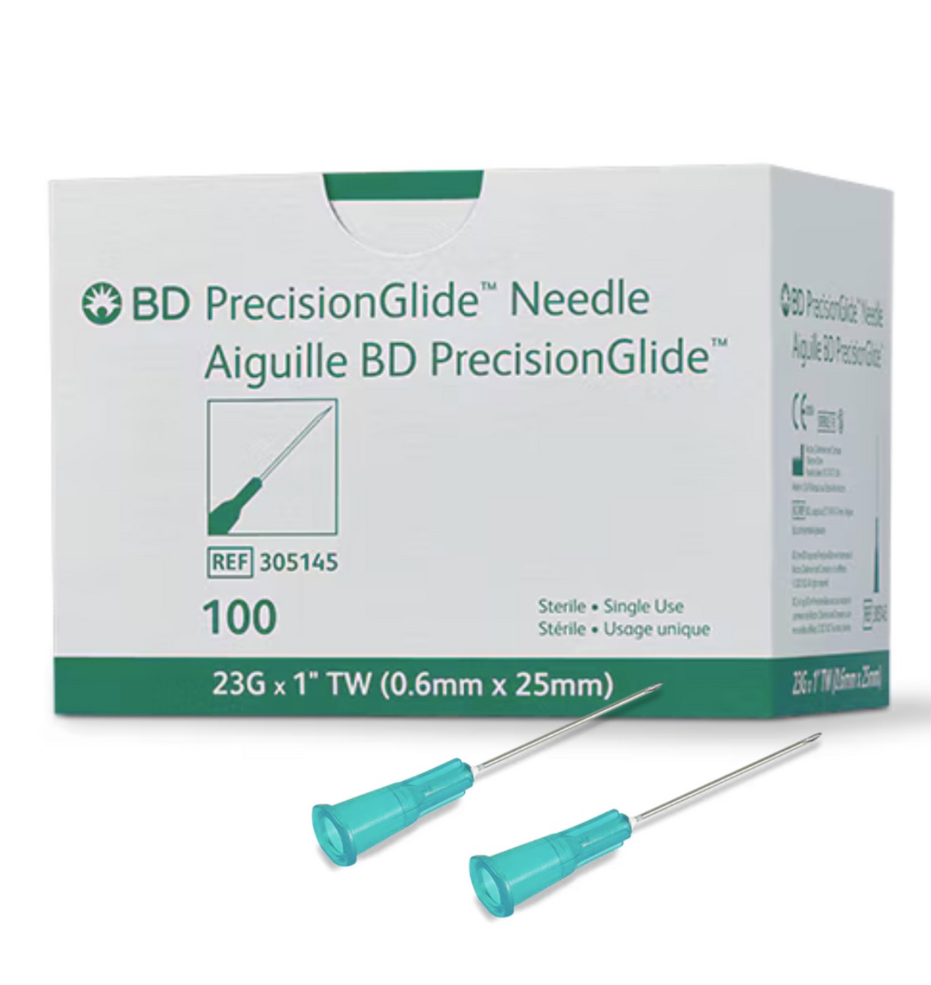 BD PrecisionGlide Needle, Hypo, 23gx1