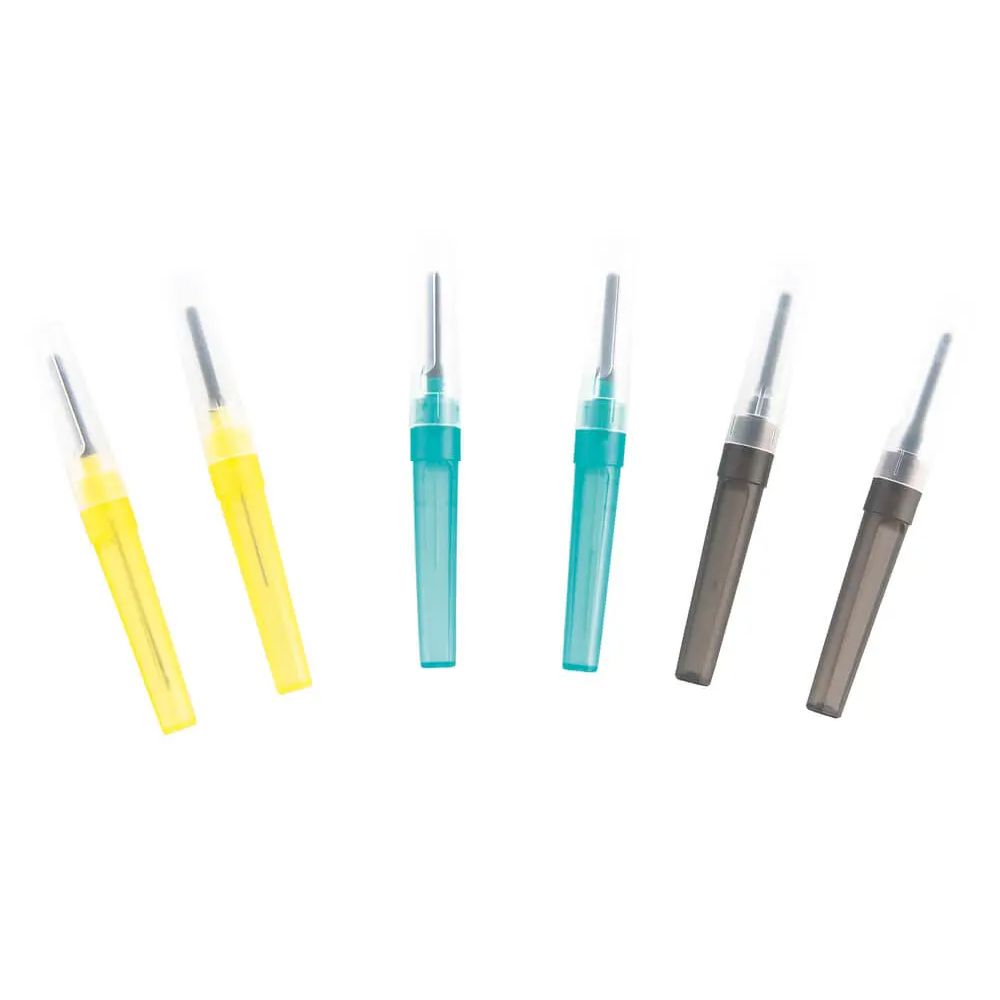 ICU Medical Multi-Sampling Blood Collection Needles, 21G x 1.5", Green Hub