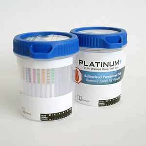 Mercedes Scientific? Platinum+ 12-Panel Drug Test Cup w/Click Cap: AMP1000, BAR300, BUP10, BZO300, COC300, mAMP1000, MDMA500, MTD300, OPI300, OXY100, PCP25, THC50, No Adulterants, CLIA Waived