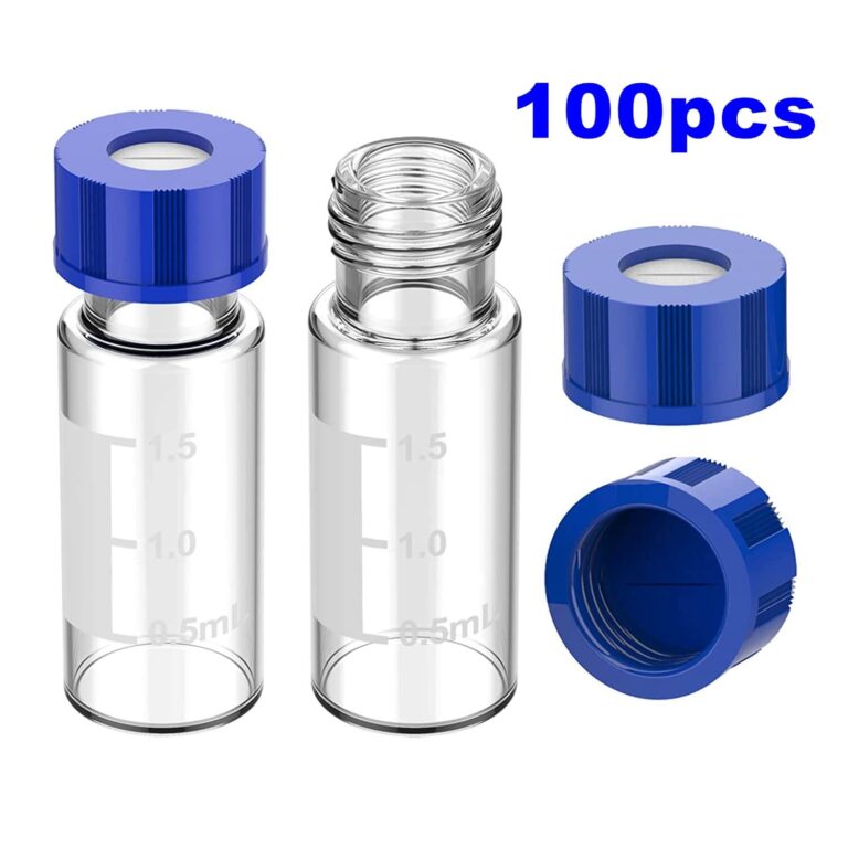 Mercedes Scientific 2mL Screw Top Micro-Vials, Clear, Polypropylene, 12 x 32mm, Flat Base, 9-425 Screw Thread, Integrated 0.3mL PP Conical Base Micro-Insert (100/Pack)