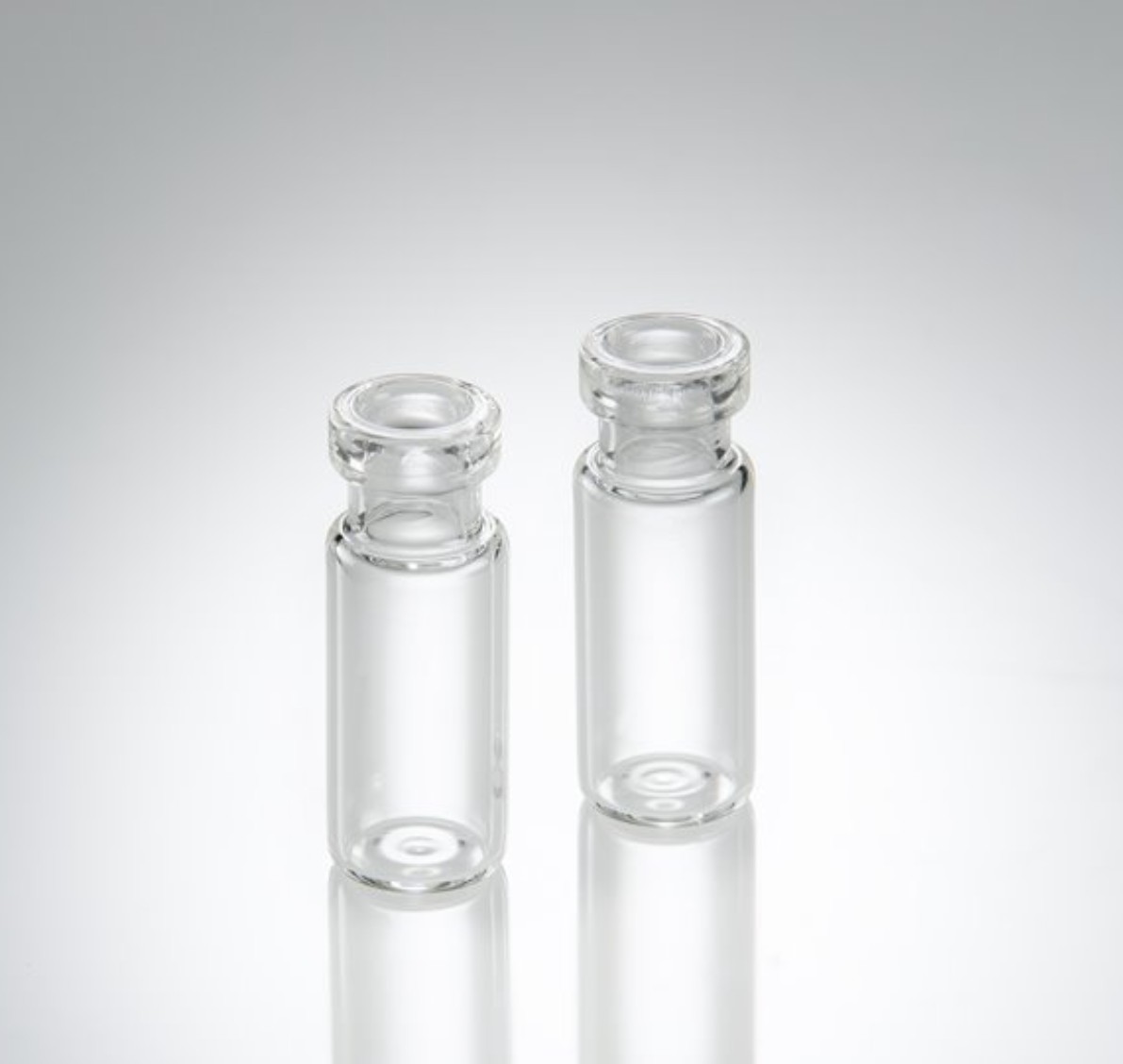 Mercedes Scientific 2mL Crimp Top Vials, Clear Glass, 11mm, Flat Base, Wide Opening, Marking Spot (100/Pack)