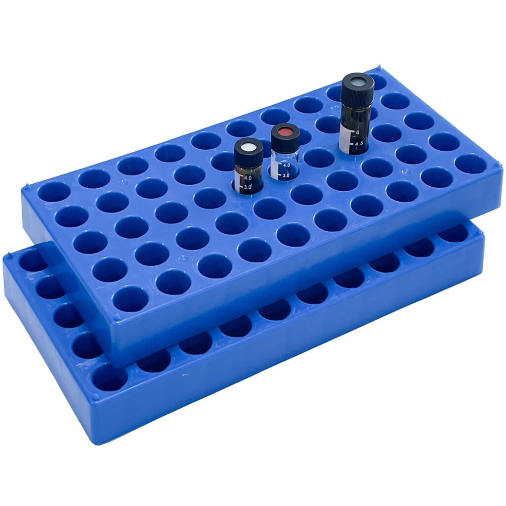 Polypropylene Scientific Racking Mercedes Scientific 50-Place Vial Rack for 4mL Vials, Polypropylene ...